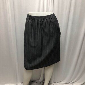 Alfred Dunner Skirt Womens Size 14 Petite Gray Pinstripe Pockets A Line Office